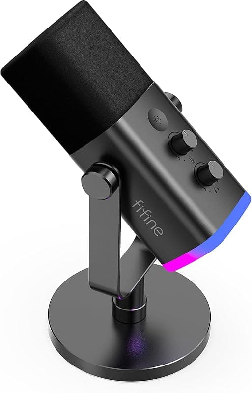 FIFINE — Microphone Dynamique USB/XLR Gaming RGB