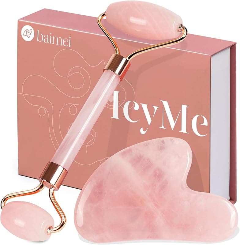 Baimei — Gua Sha & Rouleau de Jade Quartz Rose