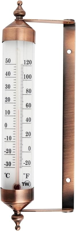 Thermomètre d'Extérieur Effet Bronze à Jauge