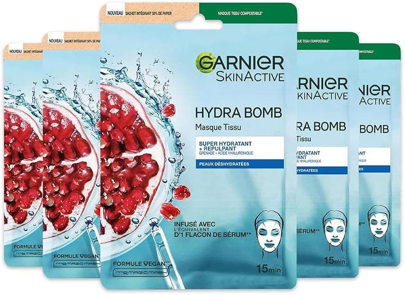 Garnier Skin Active — Coffret 5 Masques Tissu Hydra Bomb