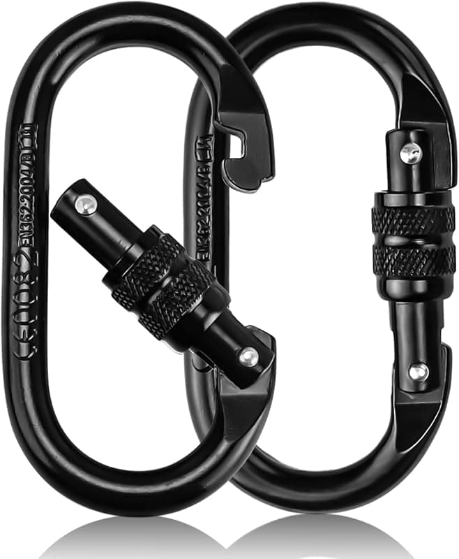 Lot de 2 mousquetons à vis pivotants 25 KN