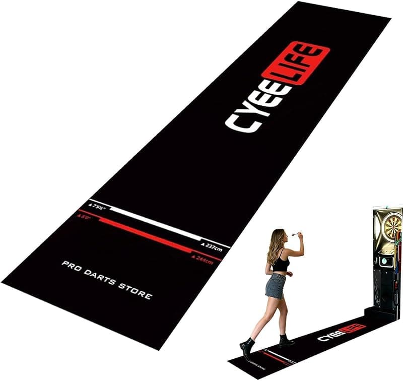 Tapis de lancer fléchettes antidérapant avec ligne de distance — 300 x 34 cm