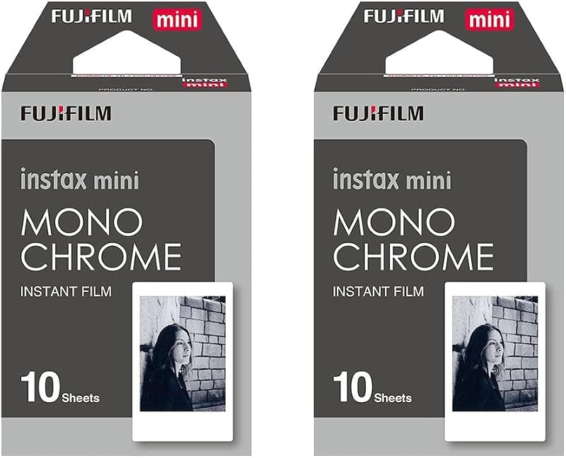 Instax — Films Mini Noir et Blanc (lot de 20)