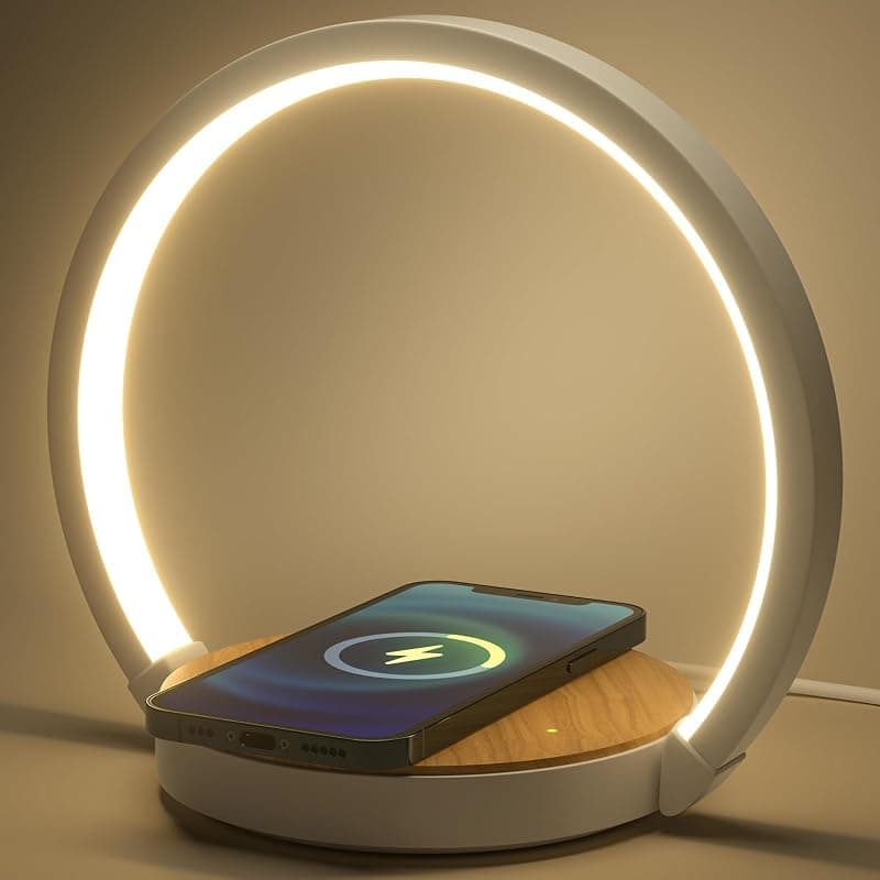 Lampe de Chevet avec Chargeur à Induction Tactile