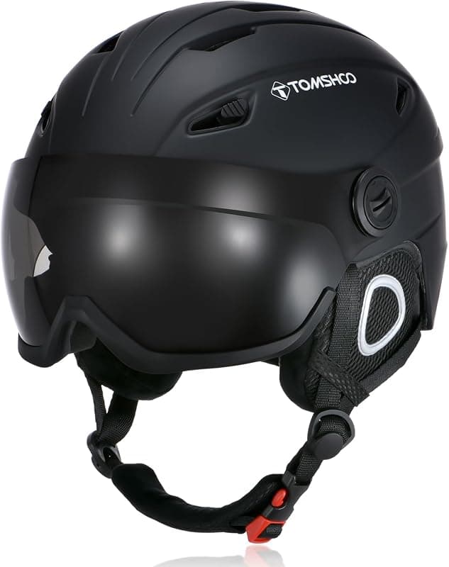 TOMSHOO — Casque de ski et snowboard avec visière détachable