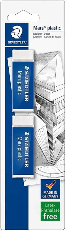 Staedtler Mars Plastic — Gommes blanches haute qualité (lot de 2)