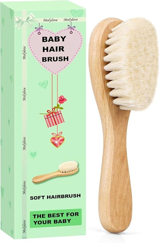 Brosse à Cheveux Bébé en Bois Poils de Chèvre Doux