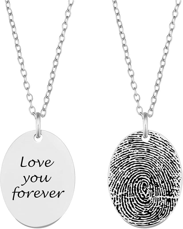 Collier pendentif empreinte digitale personnalisé