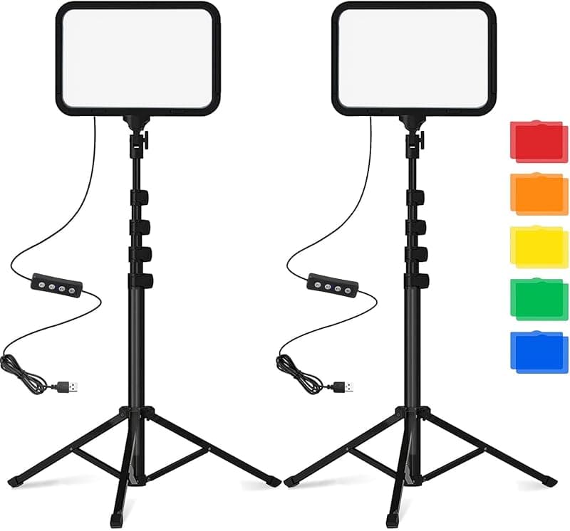 Kit de 2 panneaux LED avec trépieds réglables pour streaming et vidéo