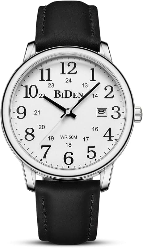 Montre à grand cadran numérique avec bracelet en cuir
