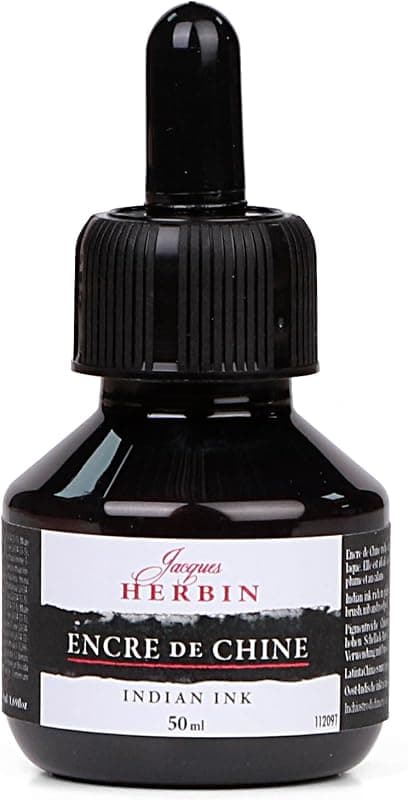 Clairefontaine Herbin — Encre de Chine noire, flacon 50 ml