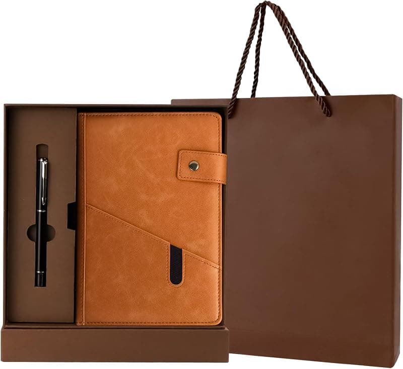 Carnet de Notes A5 en Cuir avec Stylo — Coffret Cadeau