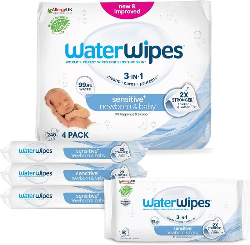 WaterWipes — Lingettes Sensitive+ Nouveau-Né & Bébé