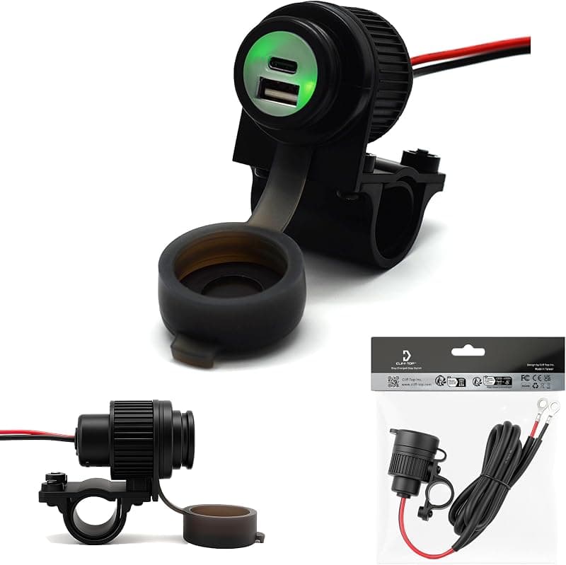 Cliff Top — Chargeur USB double port pour guidon moto
