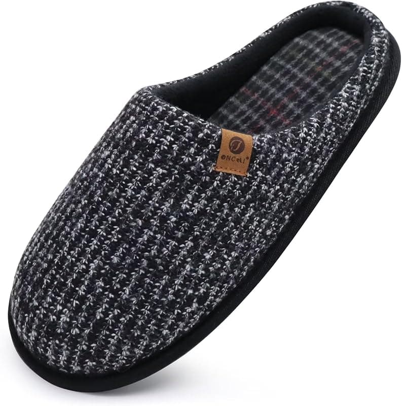 Chaussons Homme — Mémoire de Forme Laine Peluche Semelle Antidérapante