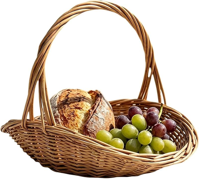 Panier de Récolte en Osier avec Poignée