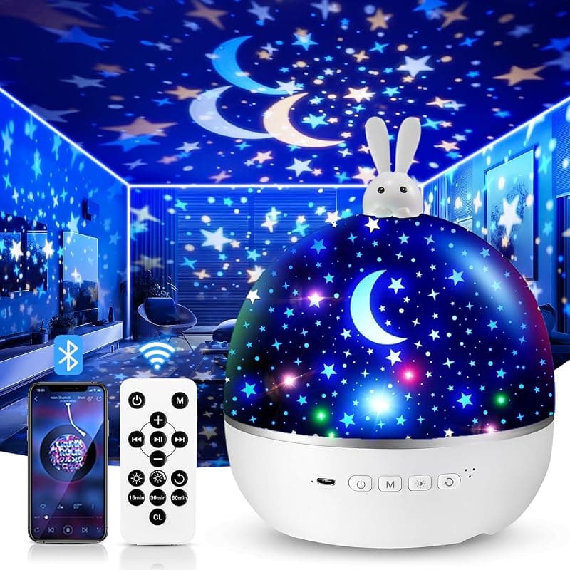 Veilleuse bébé — Projecteur ciel étoilé musical Bluetooth 15 films