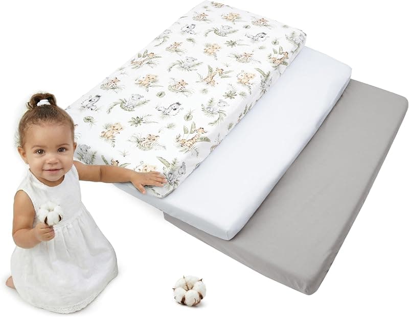 Medi Partners — Lot de 3 Draps Housses 60x120 Coton Safari