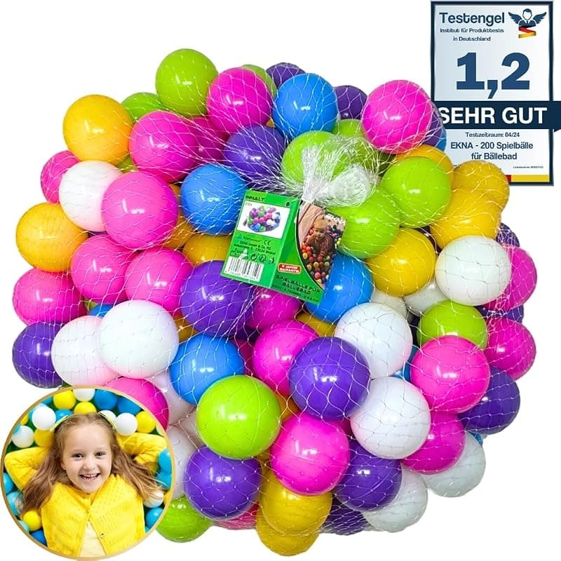 EKNA — Lot de 200 balles colorées pour piscine à balles