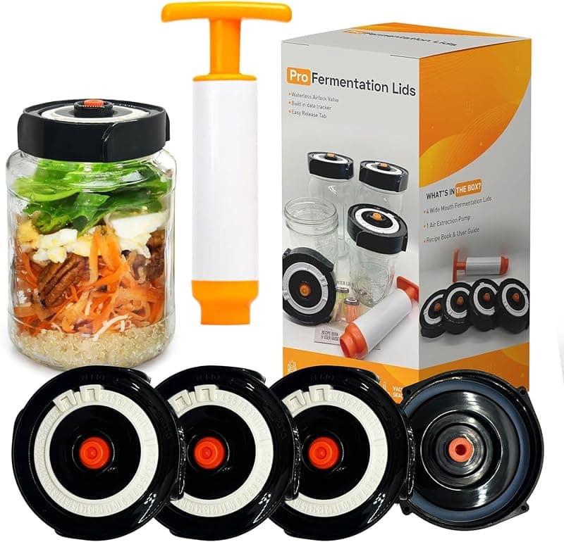 Kit de fermentation domestique avec couvercles à large ouverture et sas