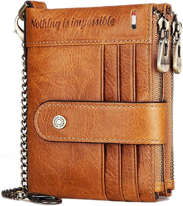 Portefeuille bifold en cuir véritable
