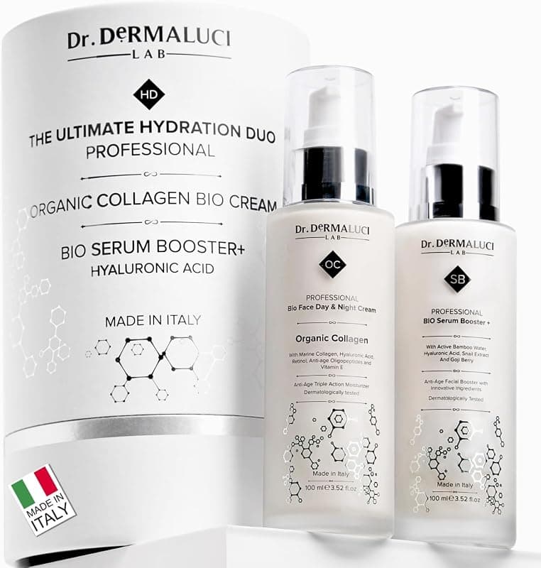 Dr. Dermaluci Lab — Duo coffret soin visage bio anti-âge (sérum bave d'escargot + crème collagène)