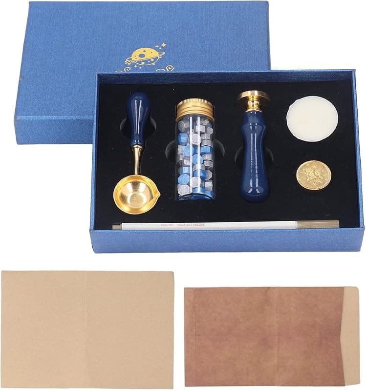 Kit de tampons à cire à cacheter — Motifs oniriques avec perles de cire