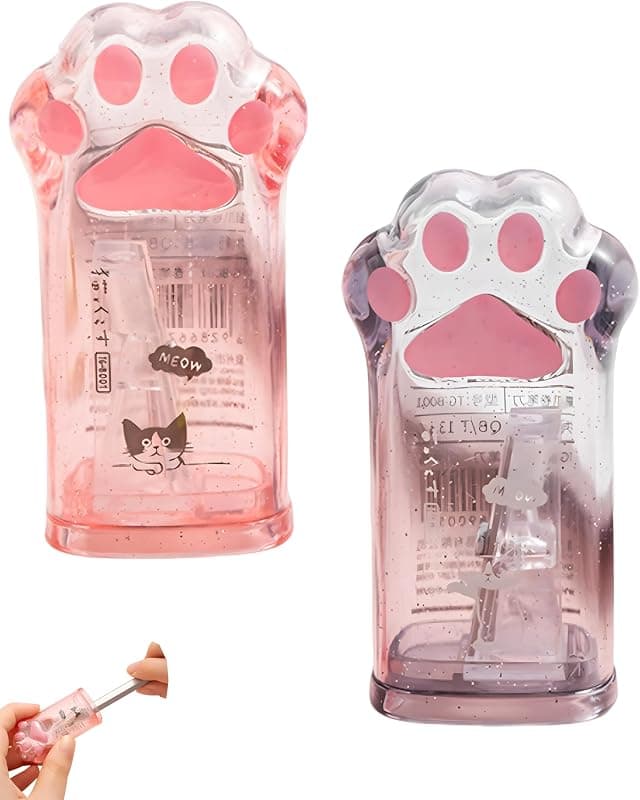 Taille-crayons universel design patte de chat (lot de 2, rose & noir)
