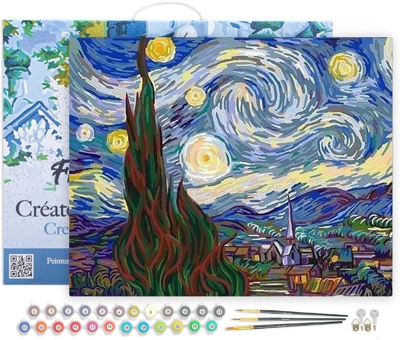 Figured'Art — Kit peinture par numéros adulte La Nuit étoilée de Van Gogh