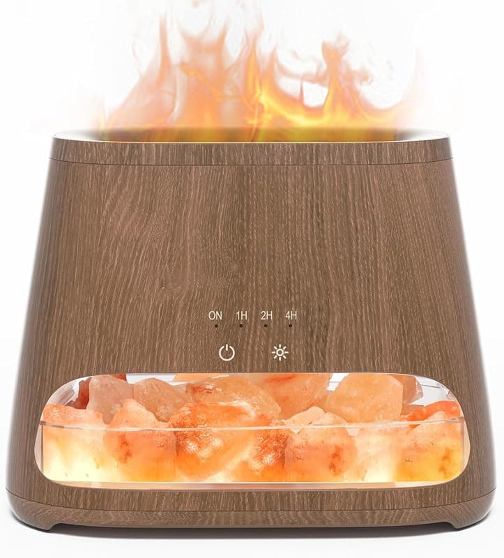 SALKING — Diffuseur Huiles Essentielles Effet Flamme & Lampe de Sel