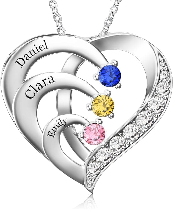 Collier prénom à pierres de naissance