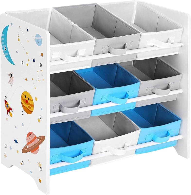 SONGMICS — Étagère enfant 9 boîtes motif espace