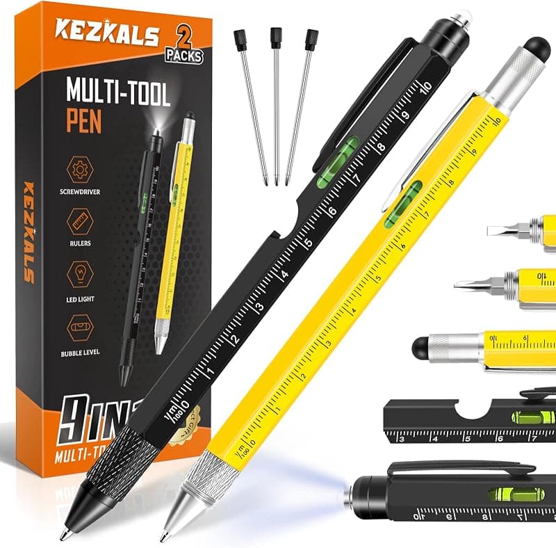 KEZKALS — Stylo multifonction 9 en 1 (lot de 2)