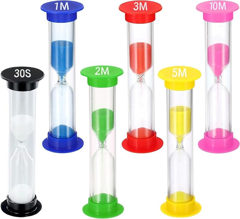 Lot de 6 sabliers colorés pour enfants