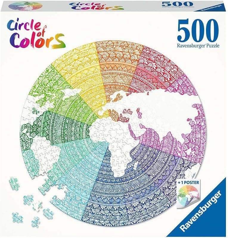 Ravensburger — Puzzle rond 500 pièces Mandala Circle of Colors