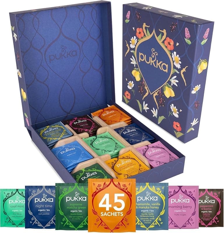 Pukka — Coffret tisanes bio 9 saveurs, 45 sachets