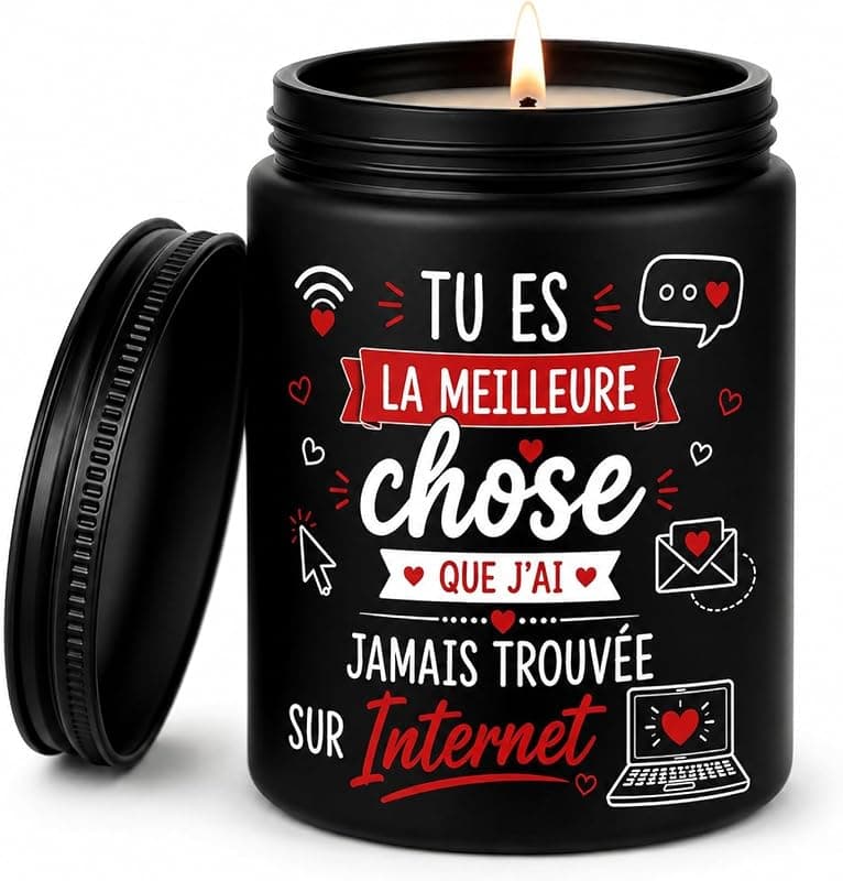 Bougie parfumée avec message romantique