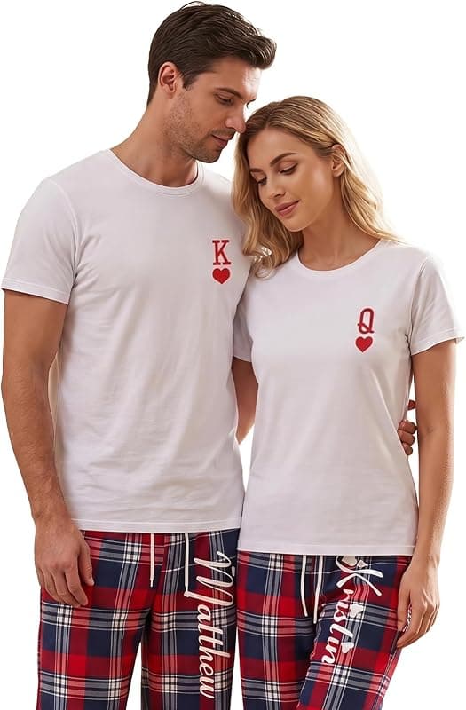 Pyjamas assortis personnalisés — Duo Roi & Reine