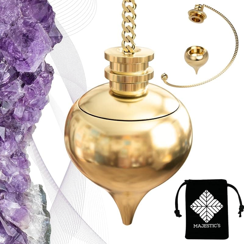 Majestic — Pendule divinatoire goutte d'eau avec chambre témoin en laiton doré