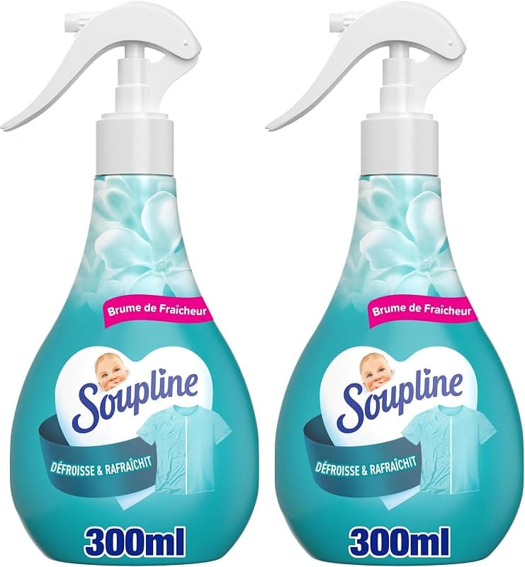 Soupline — Spray défroissant sans repassage, lot de 2, parfum Fleurs Blanches