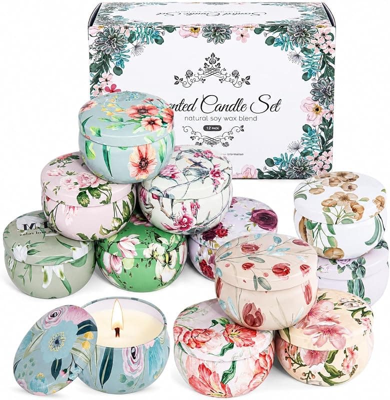 Coffret 12 Bougies Parfumées à la Cire de Soja