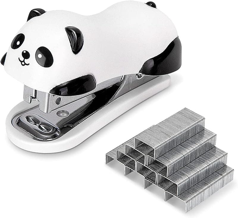 Deli — Mini agrafeuse panda (avec agrafes)
