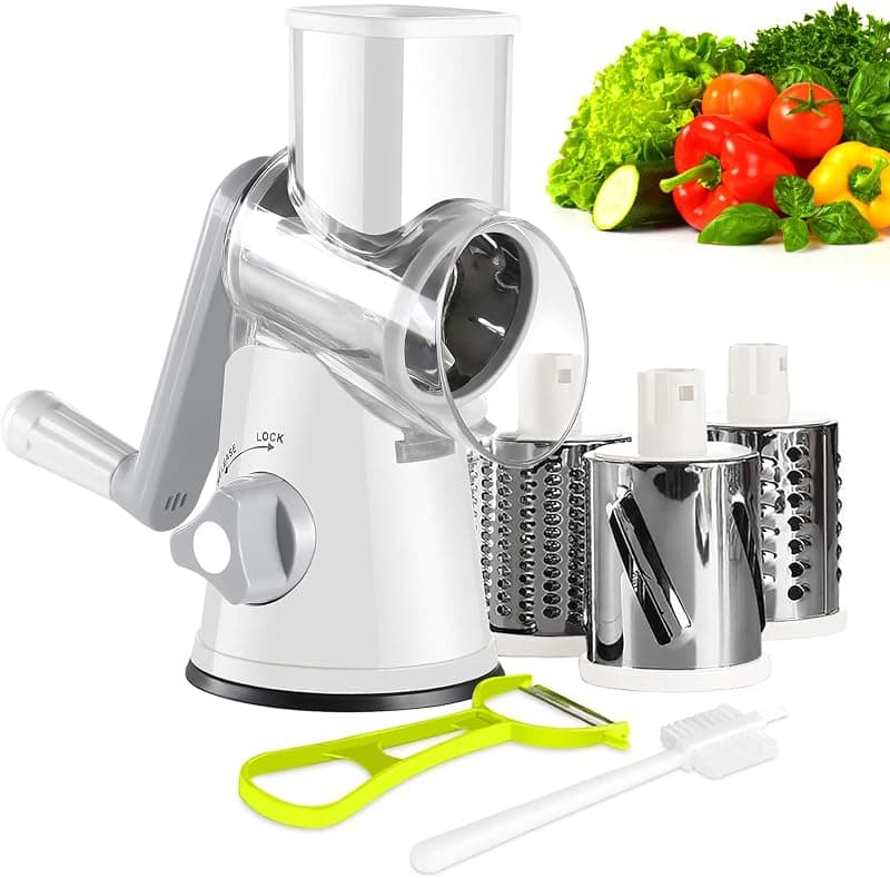 Mandoline Multifonctionnelle 3 Lames — Râpe et Trancheuse Manuelle