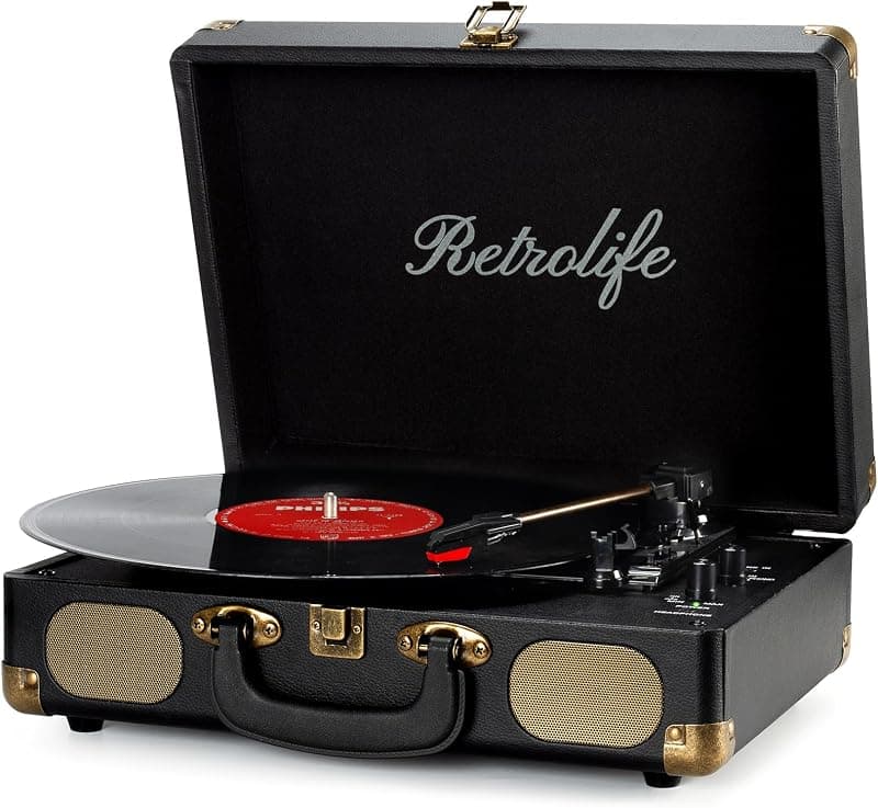 Retrolife — Platine vinyle valise portable Bluetooth