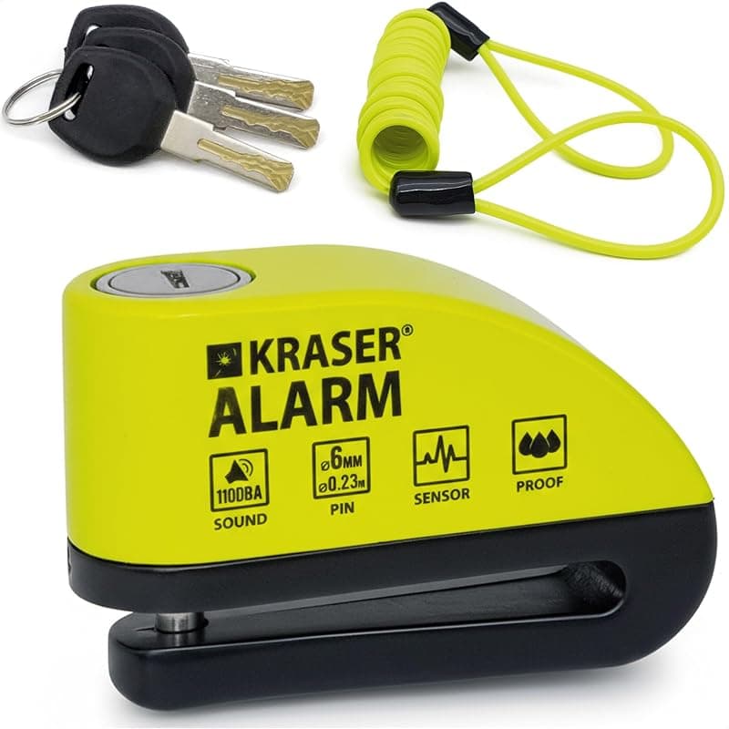KRASER — Bloque-disque alarme 110 dB avec câble rappel