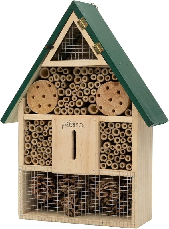 Pelle & Sol — Hôtel à insectes en bois pour abeilles et papillons