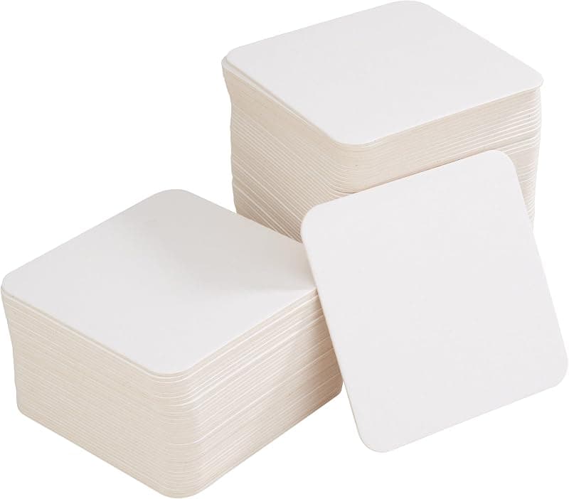 Folia — Lot de 100 dessous de verre rectangulaires blanc