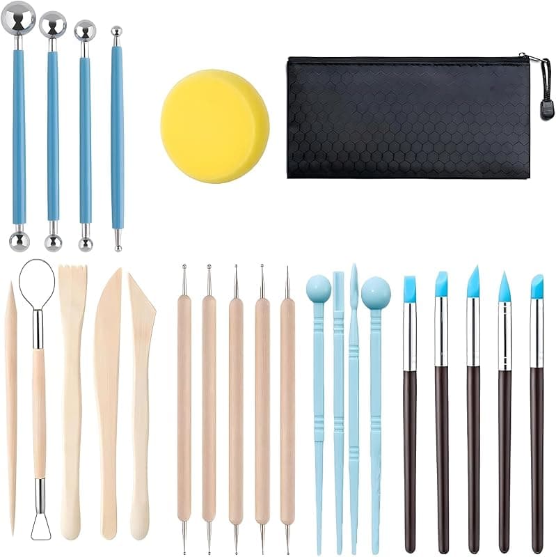 Kit de 25 outils de sculpture et modelage pour poterie