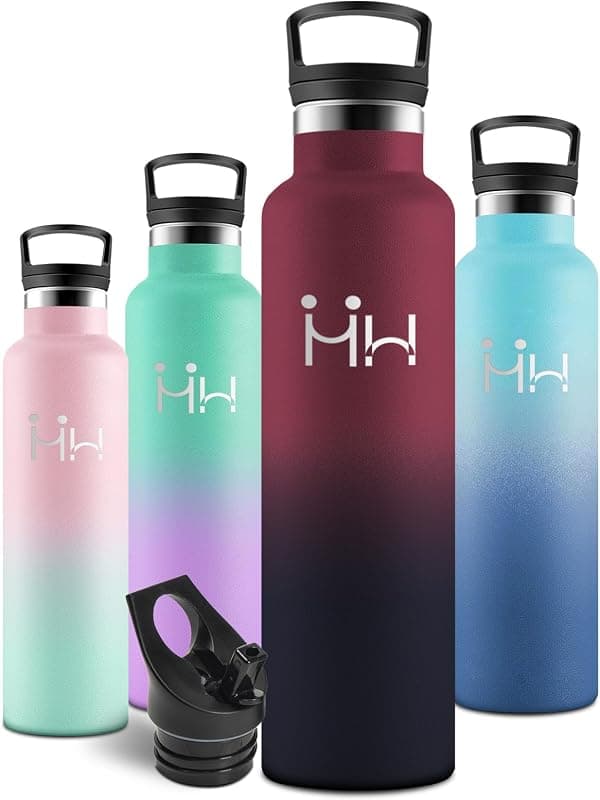 Gourde Isotherme 1 L Acier Inoxydable — Noir & Rouge