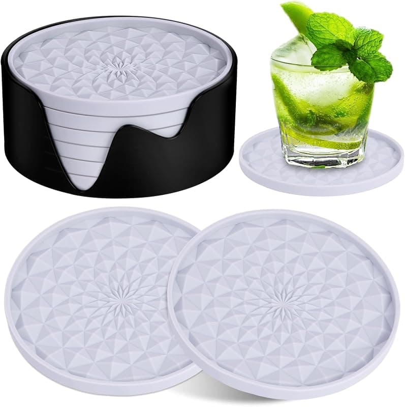 AUAUY — Lot de 6 sous-verres en silicone gris